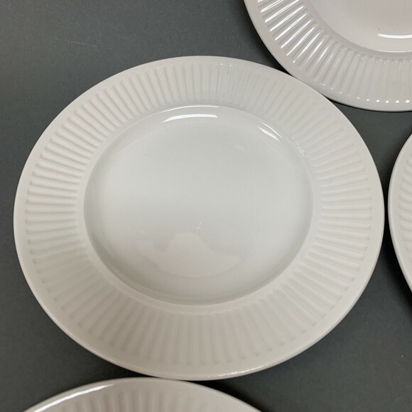Johnson Brothers Athena Bread and Butter Plates Ivory Ribbed Border Lot of 6 - Picture 3 of 11